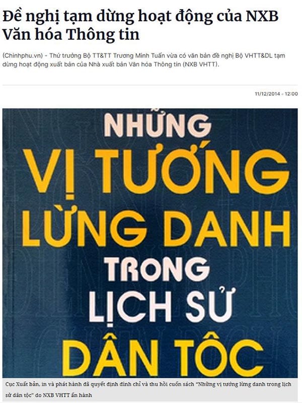 Đề nghị tạm dừng mọi hoạt động xuất bản của NXB Văn hóa Thông tin