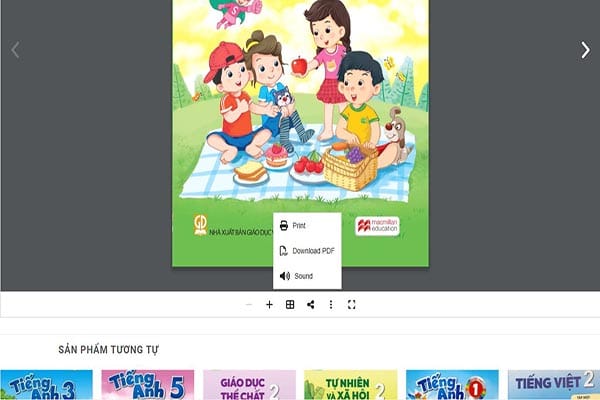 Hướng dẫn tải sách giáo khoa trên website