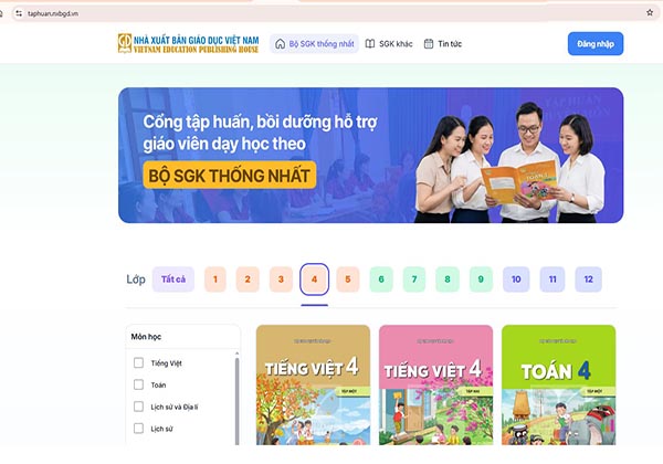 Hướng dẫn truy cập sách giáo khoa điện tử miễn phí
